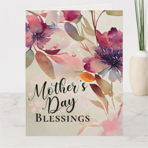Moederdag Blessings Floral Waterverf Kaart