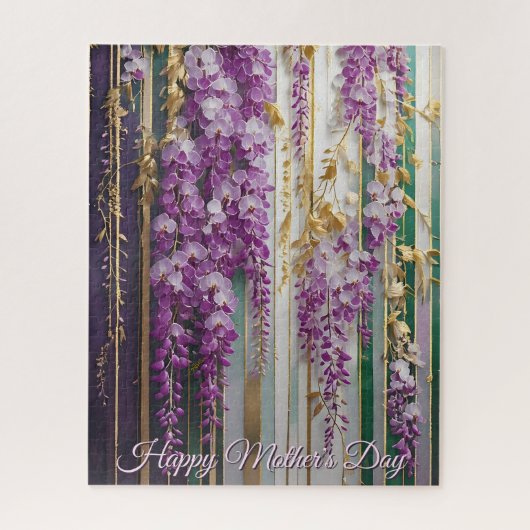 Moederdag Bloeiende Behang Violet Wisteria Legpuzzel (Verticaal)