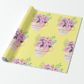 Moederdag bloeit in een kopje cadeaupapier (Uitgerold)