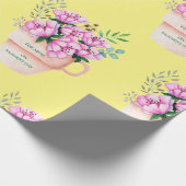 Moederdag bloeit in een kopje cadeaupapier (Hoek)