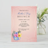 Moederdag bloeit in een kopje kaart (Staand voorkant)