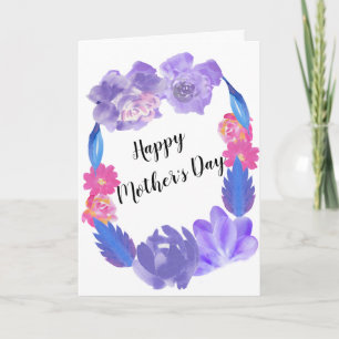 Moederdag Bloem Blauwe Bloemstuk Custom Design Kaart