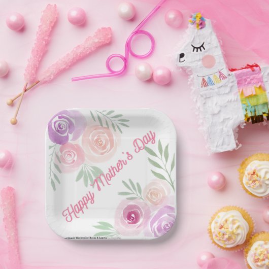 Moederdag Bloemen 7 inch Vierkante Papier Bord (Feest)