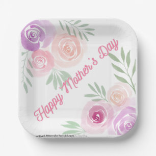 Moederdag Bloemen 7 inch Vierkante Papier Bord