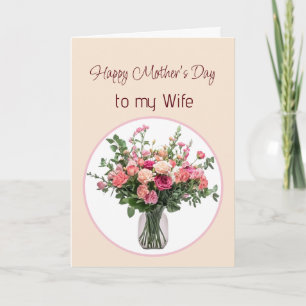 Moederdag Bloemen Bedankt Echtgenote Liefde Kaart