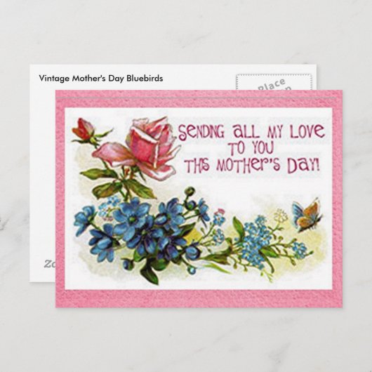  Moederdag Bloemen Briefkaart (Voorkant / Achterkant)