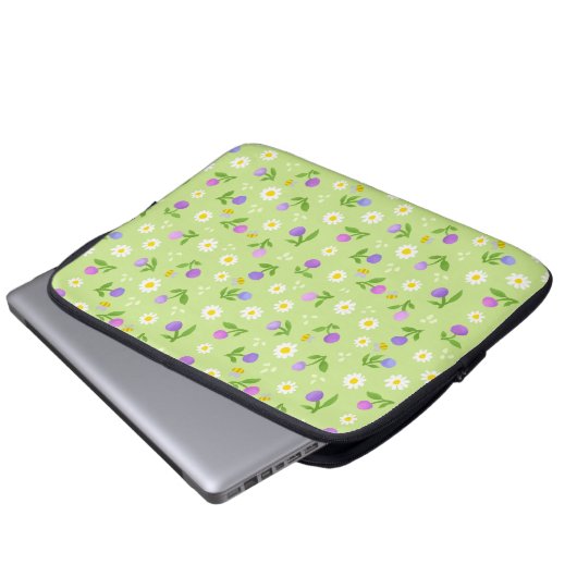 Moederdag bloemen en bijen, hoesje voor bloemperzi laptop sleeve (Voorkant onderkant)