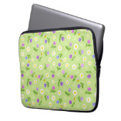 Moederdag bloemen en bijen, hoesje voor bloemperzi laptop sleeve (Voorkant Links)