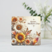 Moederdag Bloemen en Vlinder Feestdagenkaart (Staand voorkant)