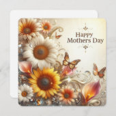 Moederdag Bloemen en Vlinder Feestdagenkaart (Voorkant / Achterkant)