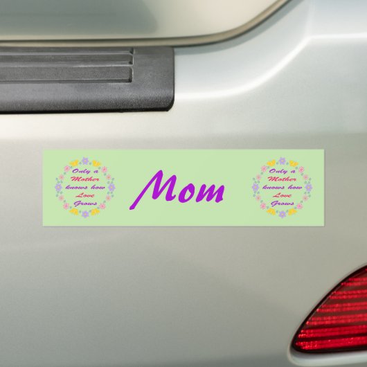 Moederdag Bloemen en Vlinders Aangepast Bumpersticker (Op auto)
