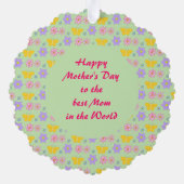 Moederdag Bloemen en Vlinders Aangepast Ornament Kaart (Achterkant)