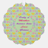 Moederdag Bloemen en Vlinders Aangepast Ornament Kaart (Voorkant)