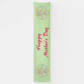 Moederdag Bloemen en Vlinders Aangepast Spandoek (Verticaal)