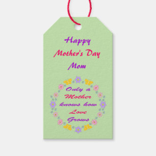 Moederdag Bloemen en Vlinders Aangepaste Bericht Cadeaulabel