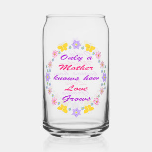 Moederdag Bloemen en Vlinders Blikvorm Glas