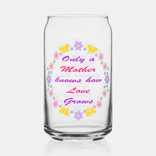 Moederdag Bloemen en Vlinders Blikvorm Glas (Voorkant)
