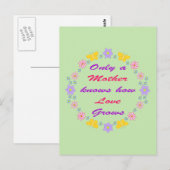 Moederdag Bloemen en Vlinders Briefkaart (Voorkant / Achterkant)