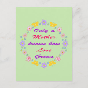 Moederdag Bloemen en Vlinders Briefkaart