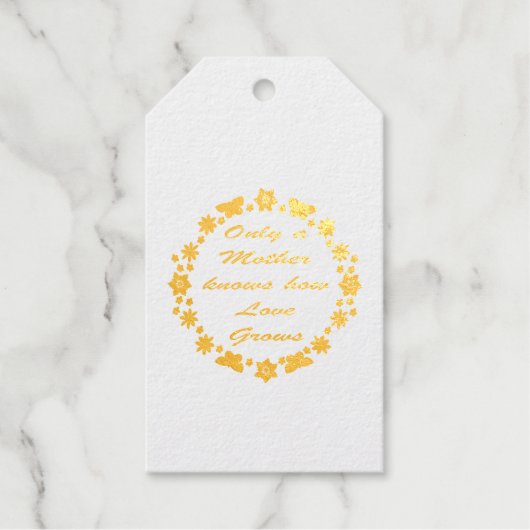 Moederdag Bloemen en Vlinders Cadeaulabels (Voorkant)