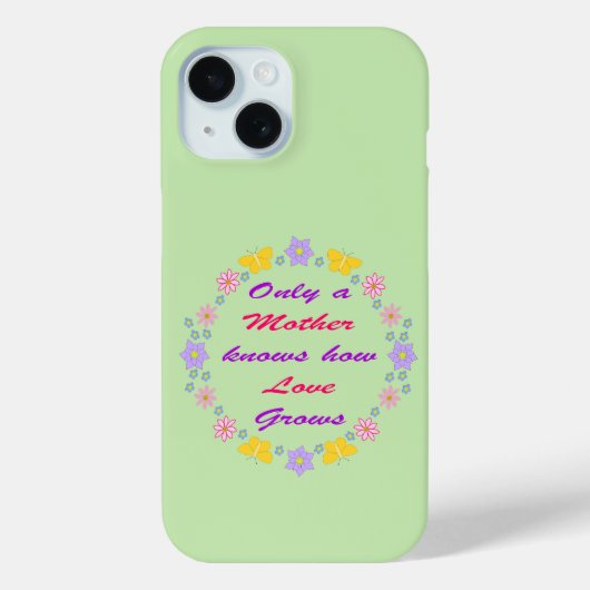 Moederdag Bloemen en Vlinders Case-Mate iPhone Case (Achterkant)