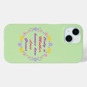 Moederdag Bloemen en Vlinders Case-Mate iPhone Case (Achterkant (horizontaal))