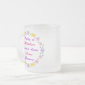 Moederdag Bloemen en Vlinders Matglas Koffiemok (Voorkant links)