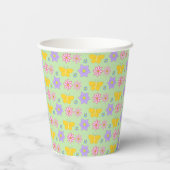 Moederdag Bloemen en Vlinders Patterned Papieren Bekers (Achterkant)