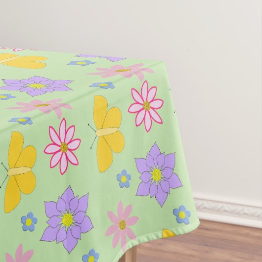 Moederdag Bloemen en Vlinders Patterned Tafelkleed (Voorbeeld)