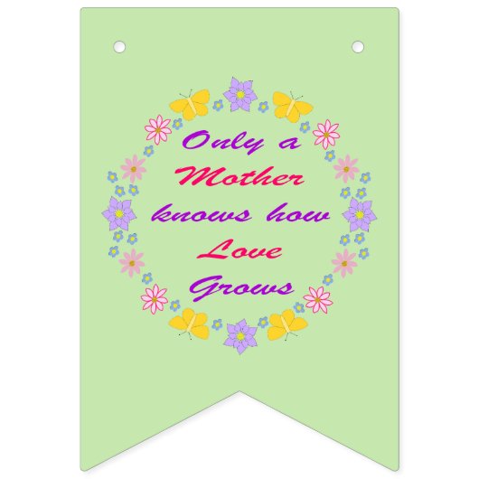 Moederdag Bloemen en Vlinders Patterned Vlaggetjes (Derde vlag)