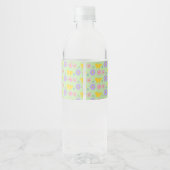 Moederdag Bloemen en Vlinders Patterned Waterfles Etiket (Achterkant)
