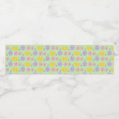 Moederdag Bloemen en Vlinders Patterned Waterfles Etiket (Enkel label)