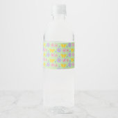 Moederdag Bloemen en Vlinders Patterned Waterfles Etiket (Voorkant)