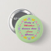 Moederdag Bloemen en Vlinders Ronde Button 5,7 Cm (Voorkant /achterkant)