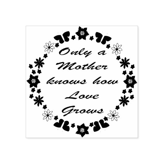 Moederdag Bloemen en Vlinders Rubberstempel (Afrduk)