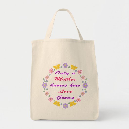 Moederdag Bloemen en Vlinders Tote Bag (Voorkant)