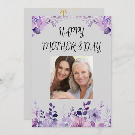Moederdag Bloemen Flat Holiday Kaart (Voorkant / Achterkant)