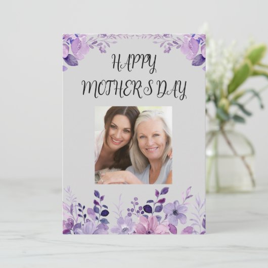 Moederdag Bloemen Flat Holiday Kaart (Staand voorkant)