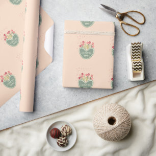 Moederdag, Bloemen in een liefde, Elegant, Eenvoud Cadeaupapier