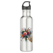 Moederdag Bloemen in waterverf Waterfles (Voorkant)