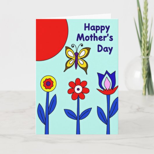 Moederdag Bloemen Kunstkaart Kaart (Voorkant)