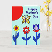 Moederdag Bloemen Kunstkaart Kaart (Gele Bloem)