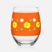 Moederdag Bloemen Moeder Sinaasappel Groen Drinkwa Wijnglas Zonder Voet (Voorkant)