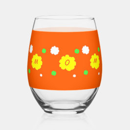 Moederdag Bloemen Moeder Sinaasappel Groen Drinkwa Wijnglas Zonder Voet