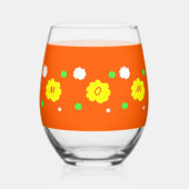 Moederdag Bloemen Moeder Sinaasappel Groen Drinkwa Wijnglas Zonder Voet (Achterkant)