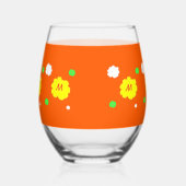 Moederdag Bloemen Moeder Sinaasappel Groen Drinkwa Wijnglas Zonder Voet (Links)