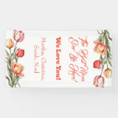 Moederdag Bloemen Tulpen Waterverf. Banne Spandoek (Horizontaal)