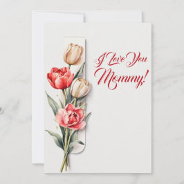 Moederdag Bloemen Tulpen Waterverf Feestdagenkaart