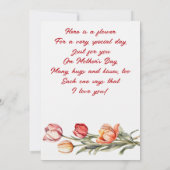 Moederdag Bloemen Tulpen Waterverf Feestdagenkaart (Achterkant)