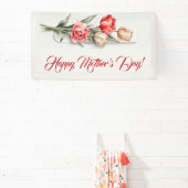 Moederdag Bloemen Tulpen Waterverf Spandoek (Insitu)